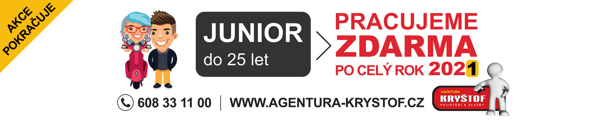 Junior do 25 let - pracujeme zdarma po celý rok 2020